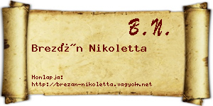 Brezán Nikoletta névjegykártya