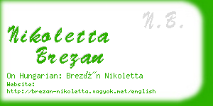 nikoletta brezan business card